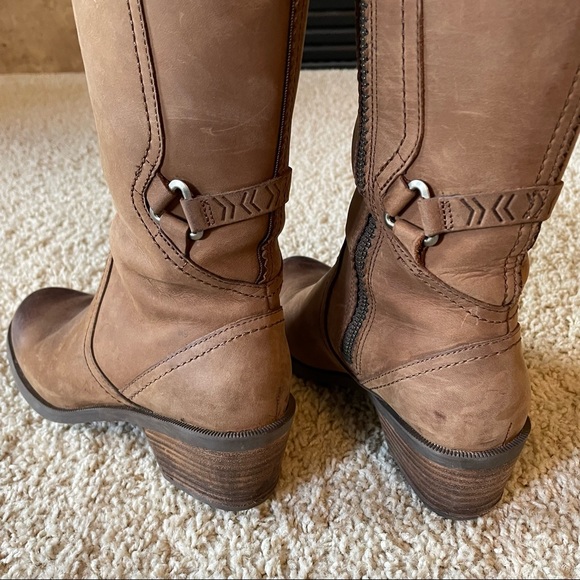 Teva Waterproof Foxy Tall Calf Riding Boots Like New Brown Tan - Picture 3 of 8